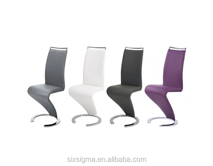 
 Стул для столовой из мягкой искусственной кожи в европейском стиле с хромированной металлической рамкой  