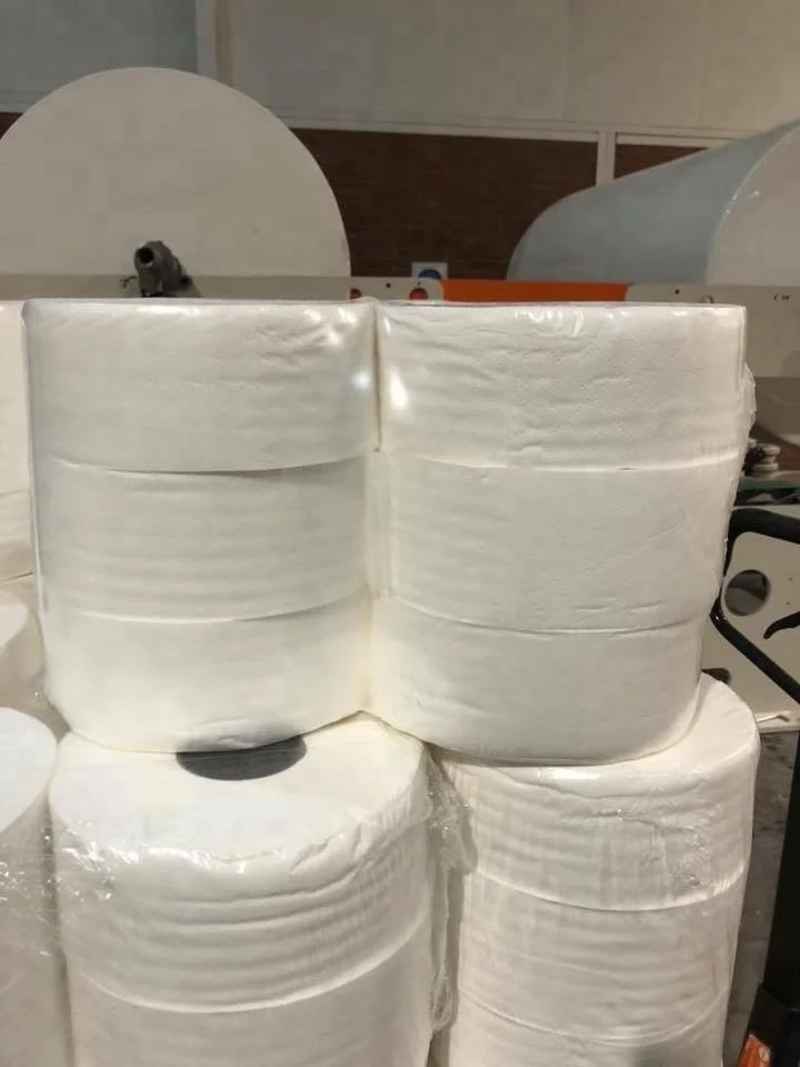 Automatic heat shrinking small bobbin paper maxi jumbo roll toilet paper wrapping package machine