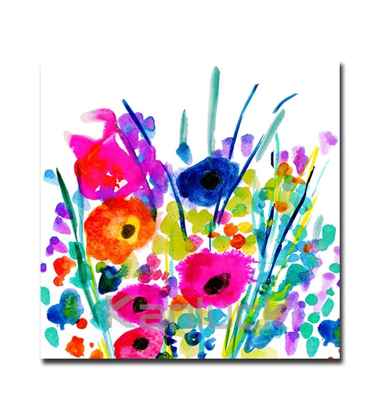 Flowers Painting Print on Wrapped Canvas