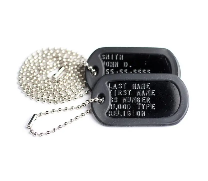 Алюминиевый военный догтег с логотипом на заказ с цепями и изоляторами