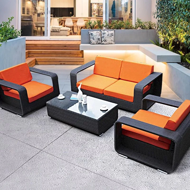 Modern PE wicker outdoor sofa garden sofa rattan garden sofa