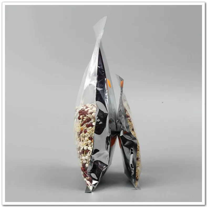 
Food grade clear Ziplock Transparent Aluminum Foil plastic 3 side seal Package Bag 