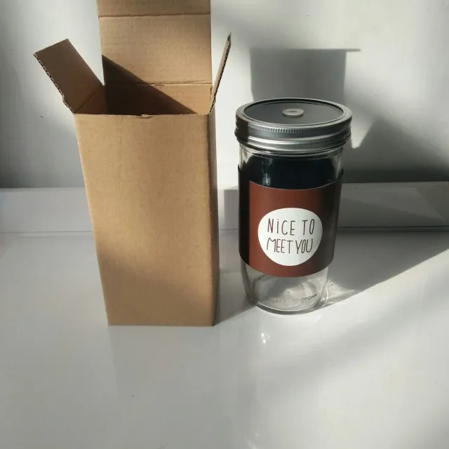 Manufacturer wholesale transparent glass storage tank tea storage bottle kids dining print label restaurant supplies