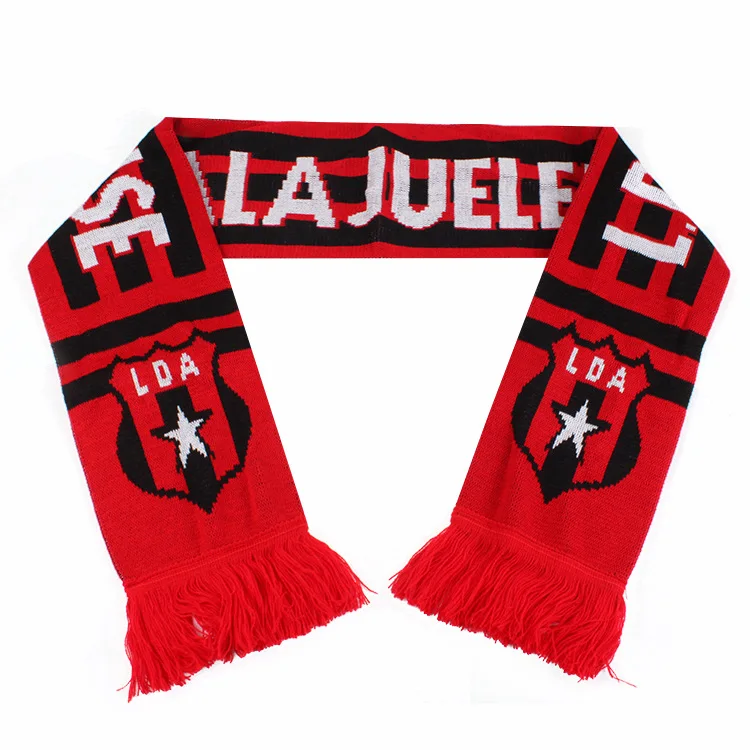 
High quality OEM winter jacquard scarf acrylic sport fan knitted soccer football scarf 