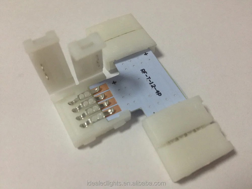 
High Quality 10mm 12mm No Soldering PCB board LED Flexible tape 4Pin LED Strip Connector For 5050 RGB Strip light 