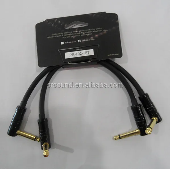 Instrument Effects Pedal Patch Cable  with 1/4 inch (6.35mm), R/A Type TS Connectors