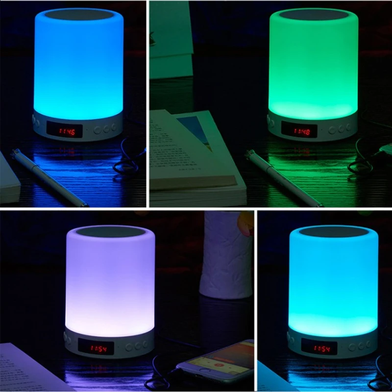 
Pat light alarm clock Blue tooth speaker colorful lights Blue tooth mini audio smart touch atmosphere 