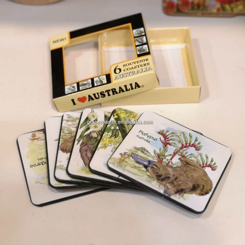 High quality cork backed coaster square wooden coaster