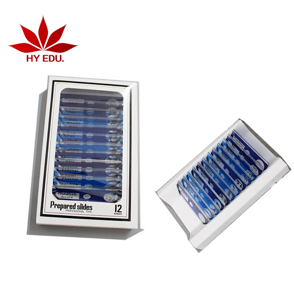 Home teaching science gifts for children 12 pieces plastic children animal plant  microscope slides