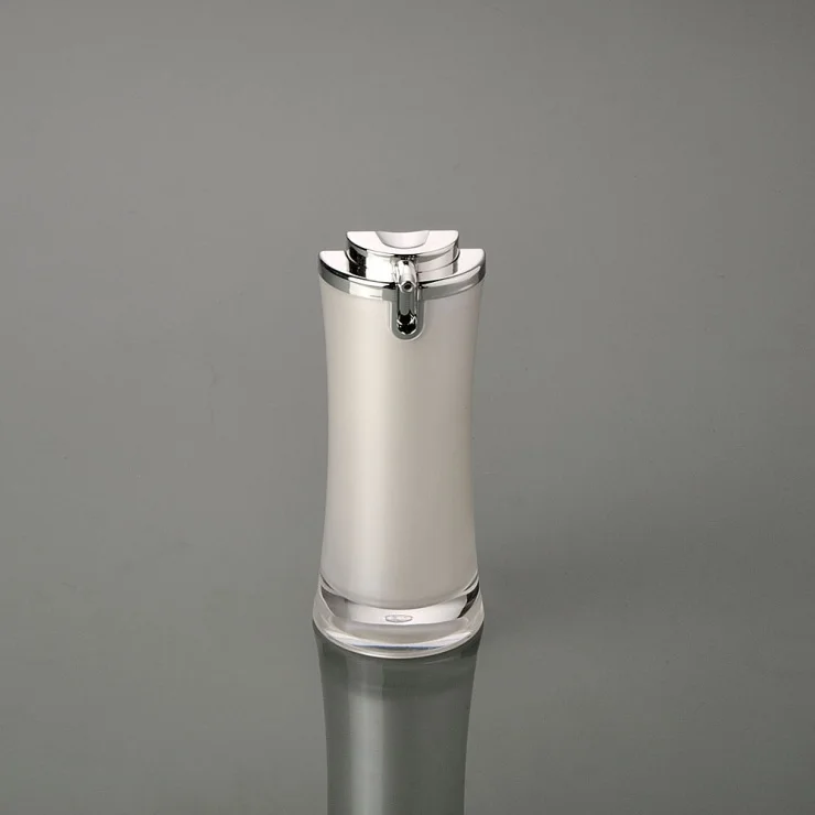 15ml luxury acrylic white cosmetic airless pump bottle for lotion and skincare cream
