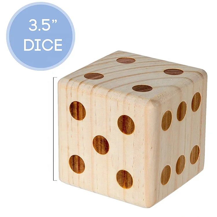 
3.5 inch Large Wooden Oversized giant Dice Jumbo Wood Playing Dice for Backyard 