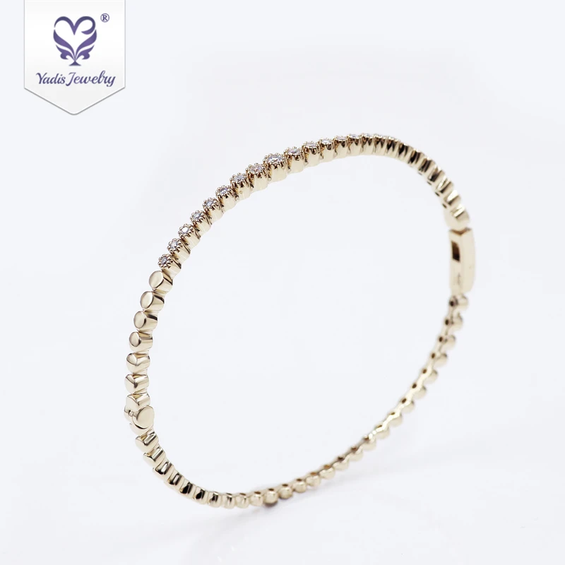 Yadis luxury jewelry 10k gold filled moissanite diamond bangle fine jewelry bracelets
