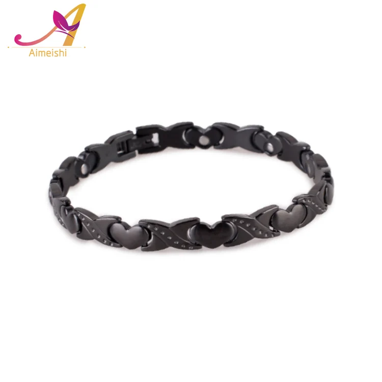 Japanese Pure Titanium 4 in 1 energy elements health care magnetic therapy women energy titanium bracelet