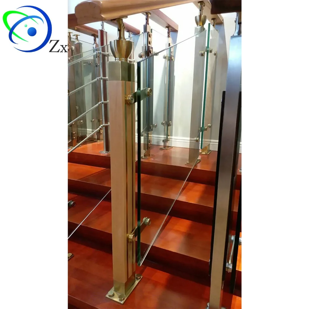 DIY Install inox SS 316 304 Stair balustrade post/railing column baluster pillar/stainless steel wood glass handrail