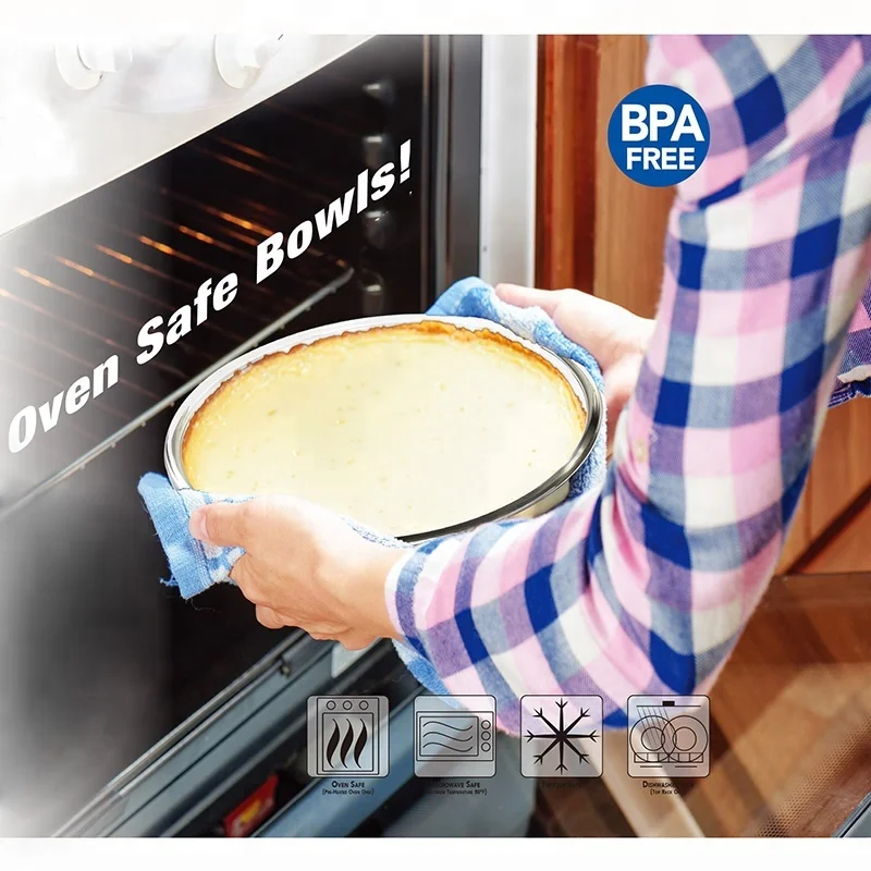 Meal Prep Container Glass Baking Mixing Salad Bowl Set