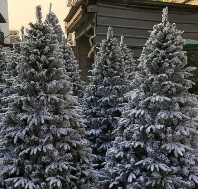 6 футов 7 8 зеленый красный белый синий ПВХ ПЭ ПЭТ искусственные металлические рамы рождественские деревья