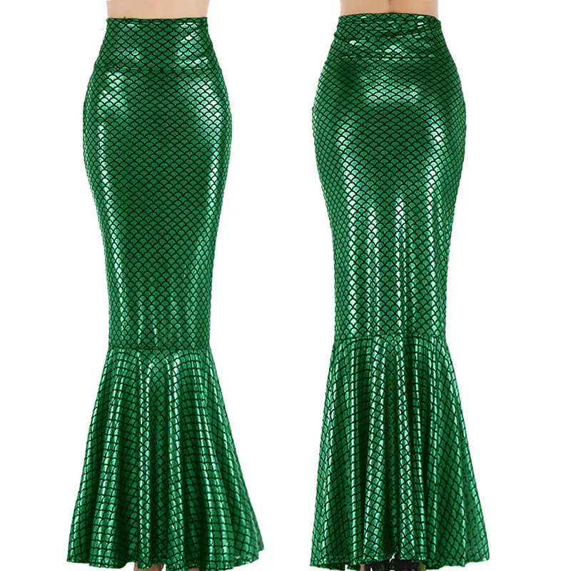 
Guangzhou Factory Wholesales Mermaid Hidden Zipper Shiny Maxi Long Skirt For Women Dresses 