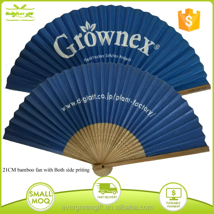 both side custom logo printed paper folding fan