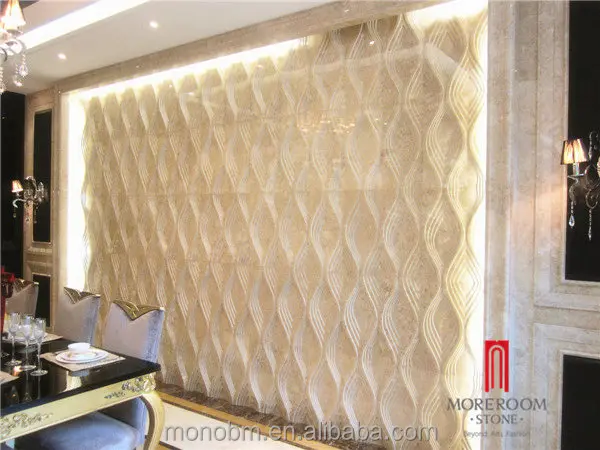 
Moreroom Stone Spain Crema marfil 3d marble cnc wall panels 