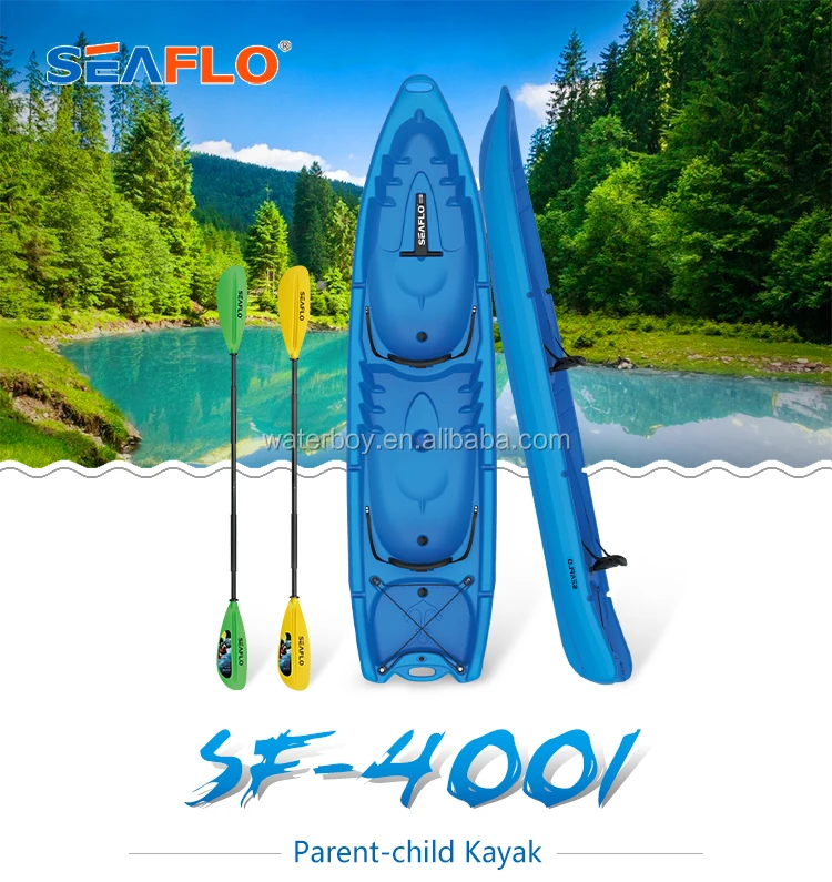 Семейная байдарка Sit-on-Top для длительных приключений на весла с четырьмя подставками