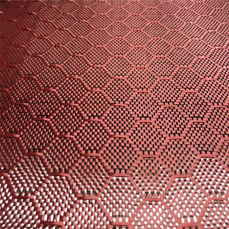 Red carbon fibre fabric honey comb colored carbon fiber cloth