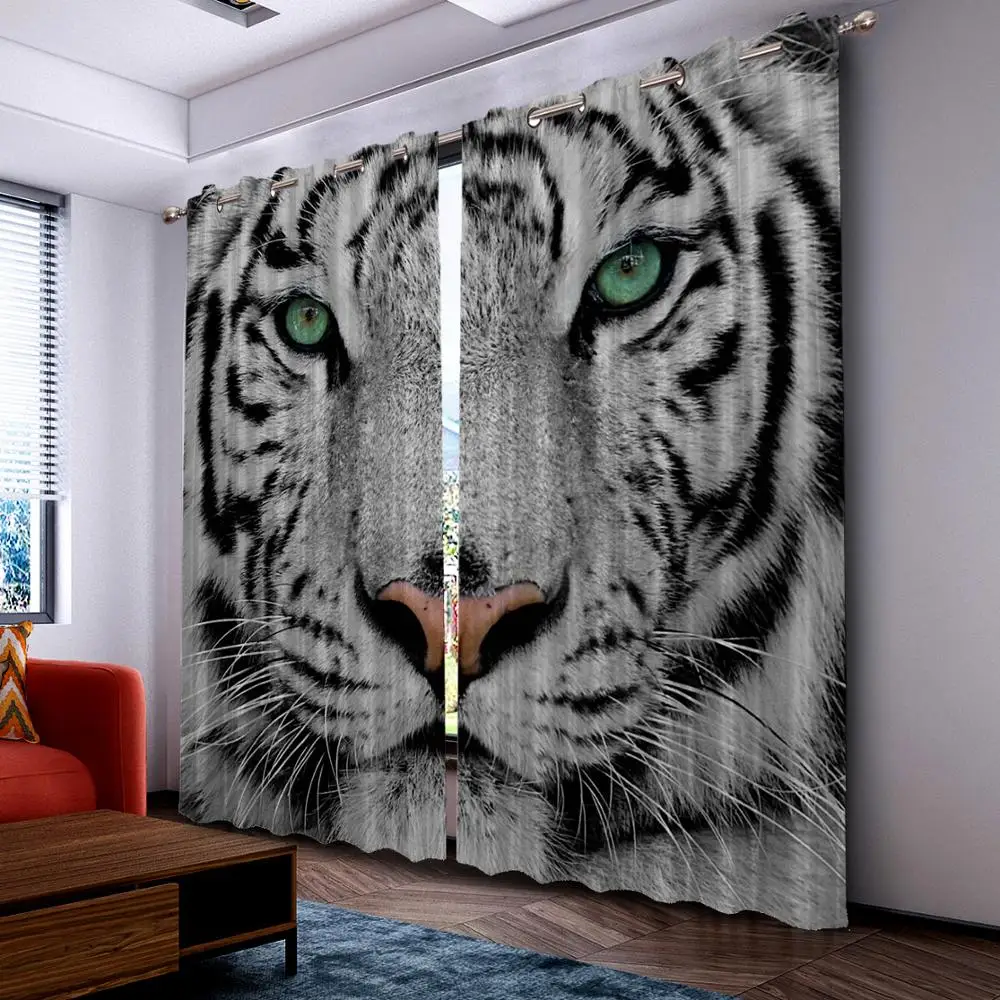 Modern Style Kawaii Cat Printing Blackout Curtains For Manufactured Hotel Home Used