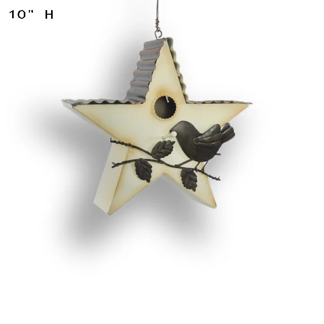 Metal Hanging Birdhouse Bird Cages Bird Hotel Red Garden Decoration Pet Cages, Carriers & Houses Sustainable Bird Feeder Ladydug