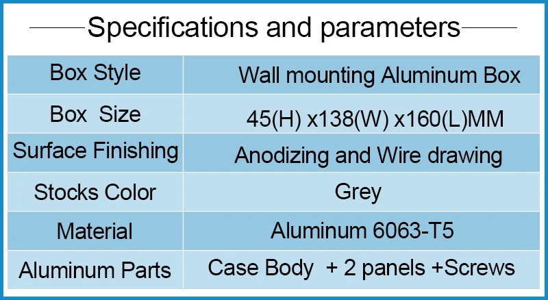 Алюминиевый проект box корпус чехол монтажа коробки