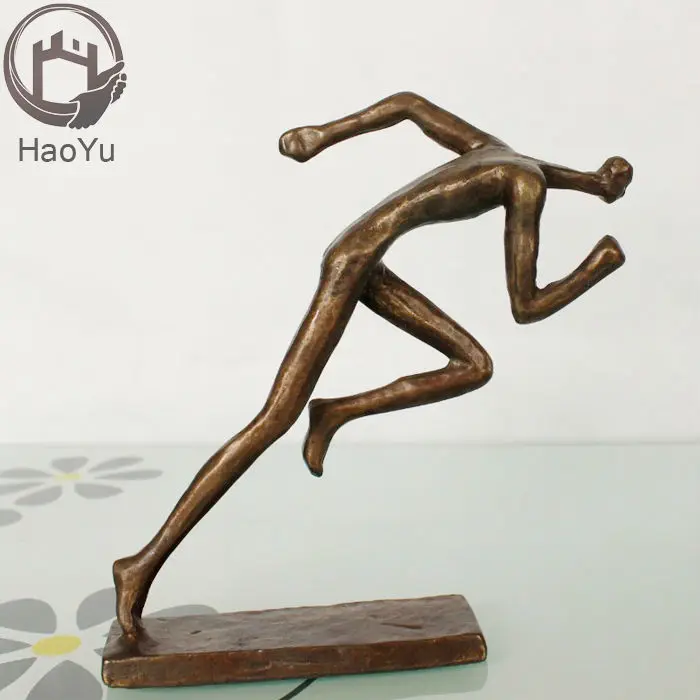 The running man casting metal bronze sculpture for home decoration
