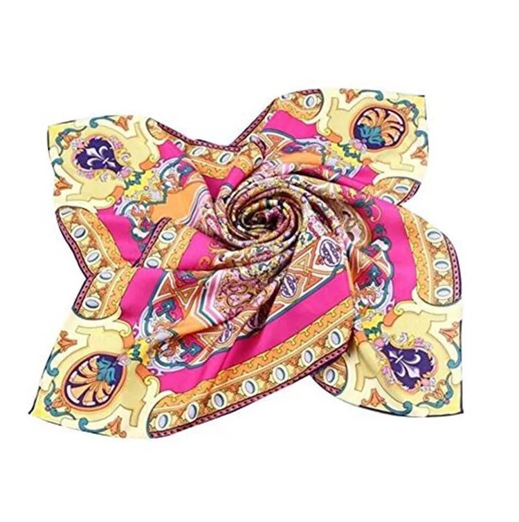 Custom Made 100% Silk Scarf Hand Rolled Hem Large Square Twill Silk Scarf