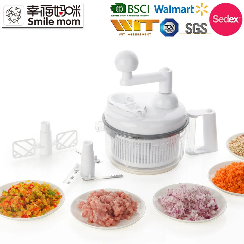 Smile mom Multifunctional Kitchen Chopper Vegetable Slicer Manual Salad Spinner Speedy Vegetable Chopper