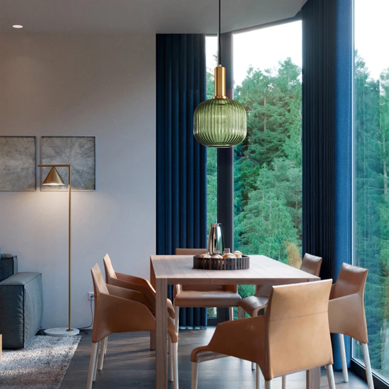 
modern kitchen decorative led bulb glass lamp shade pendant lamp coloful dining room and bedside lamp lights for home 