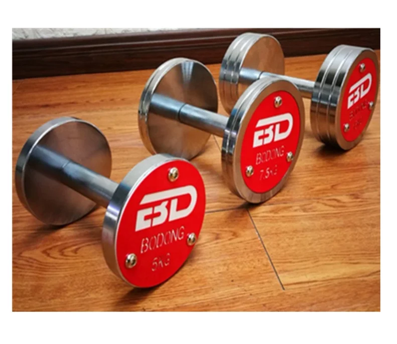 Коммерческая Тяжелая атлетика из нержавеющей стали, вращающийся набор гантелей от 2,5 кг до 100 кг