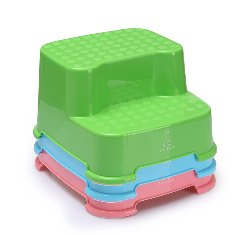 solid plastic Anti-slip design Double Baby double step stool