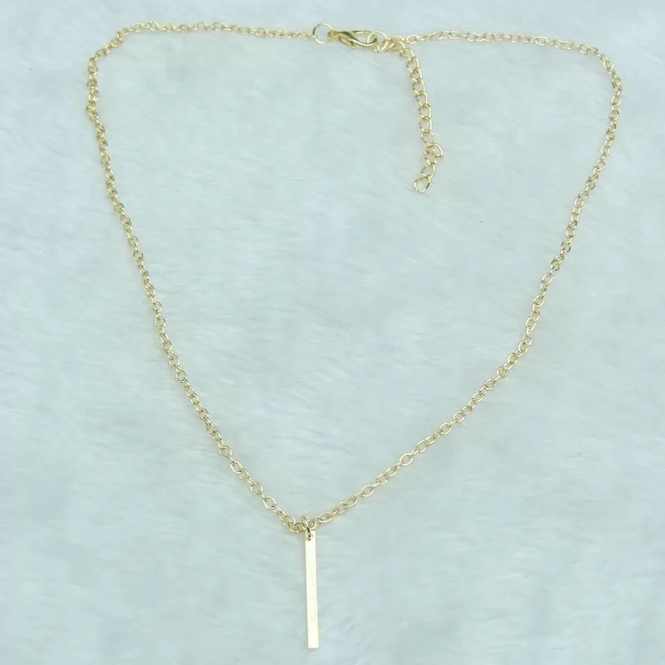 New fashion jewelry bar pendant chain gold charm necklace designs wholesale