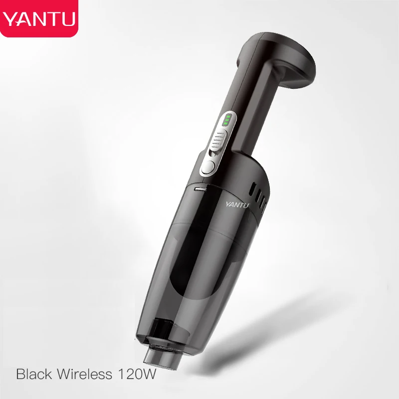 YANTU V01 black high power portable wireless 120w cordless handheld car strong suction 7000PA vacuum cleaner for car