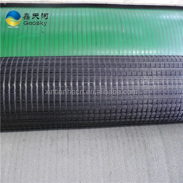 PSA fiberglass geogrid 100kn/m