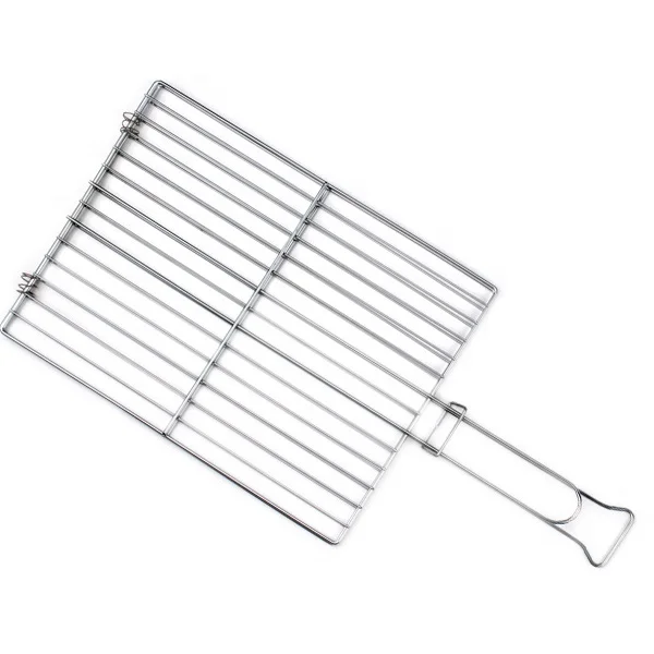 BBQ Hamburger Grilling Basket with wood handle