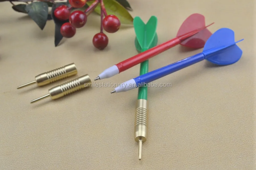 Plastic toy pen with darts shape fun darts ball pen with logo