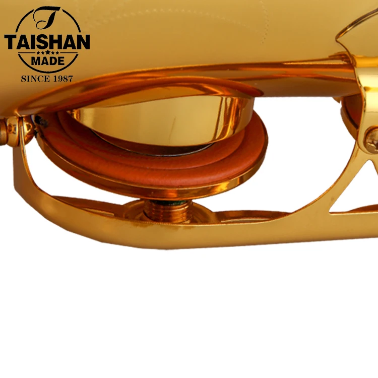 Gold Lacquer Bb Tenor Saxophone Brass Body Wind Instrument for Musicians