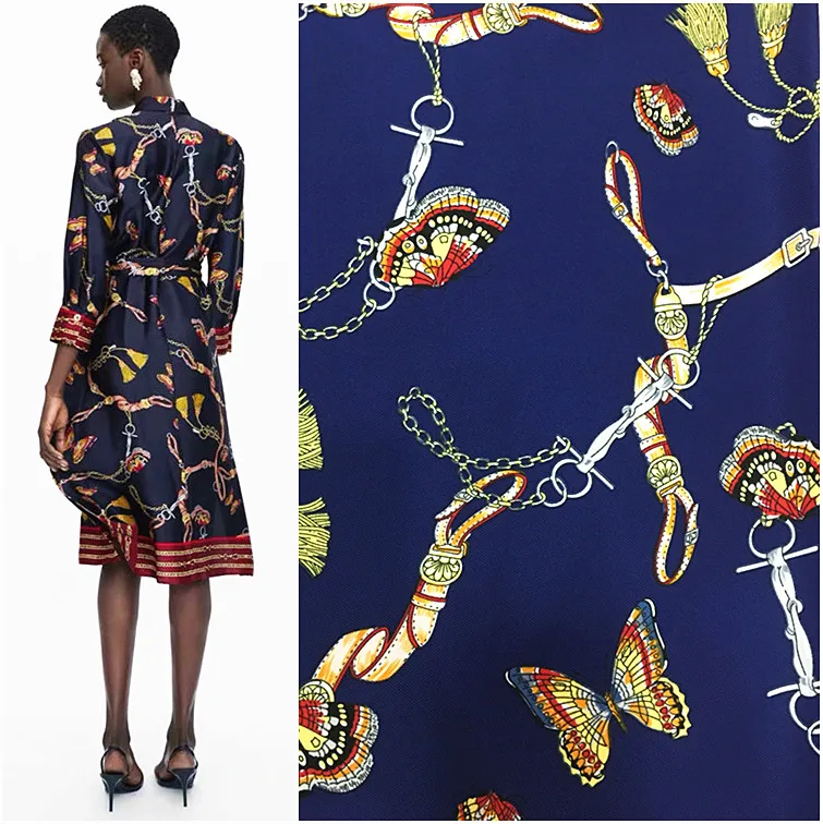 
2019, Новое поступление, полиэстер, французский тканый саржевый, индивидуальный дизайн, Цифровая печатная ткань 