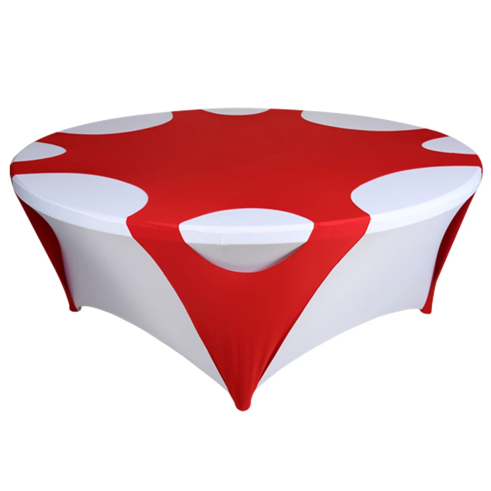Стрейчевый спандекс 60 дюймов Круглая скатерть накладка скамья покрытие стола завод-производитель для свадьбы украшение выставки