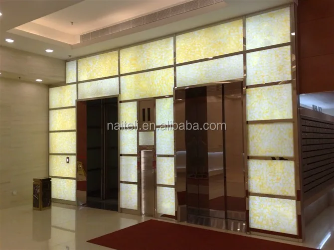Artificial Backlit Transparent Alabaster Resin Panel for Interior Ceiling Wall Panel Designs