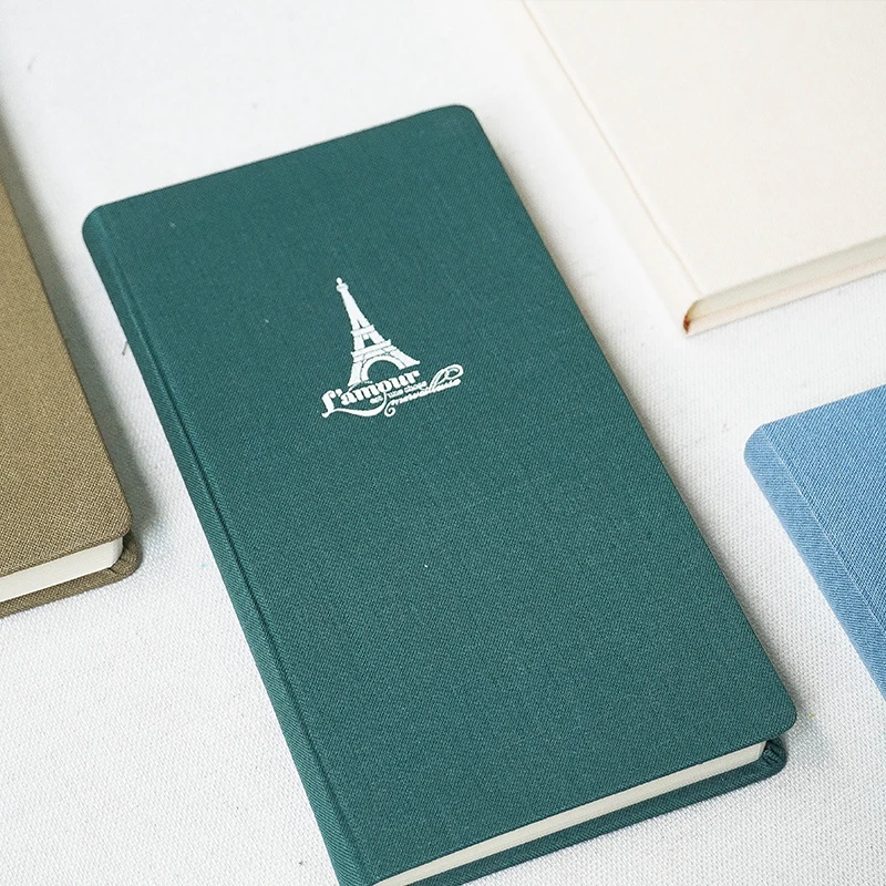 Custom Printing Design Linen Fabric Hardcover Journal Pocket Notebook