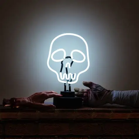 new glass neon sculpture china factory shanghai antuo black round base custom logo table top neon lamp