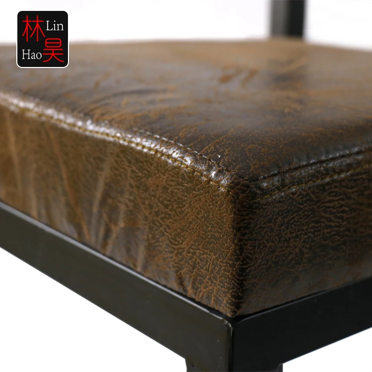 Bar stool high chair, vintage black color metal bar stool chair