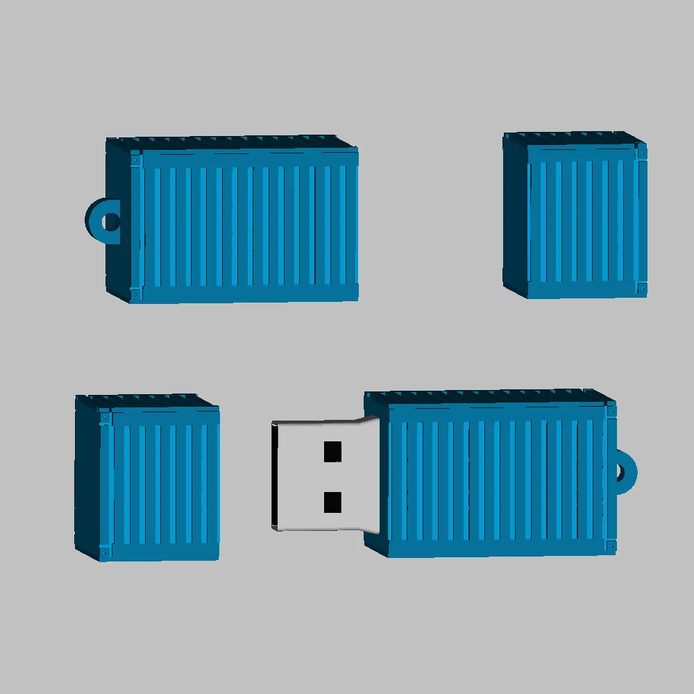 Promotional gift Custom PVC material customized logo 4GB shipping container shape usb flash drive