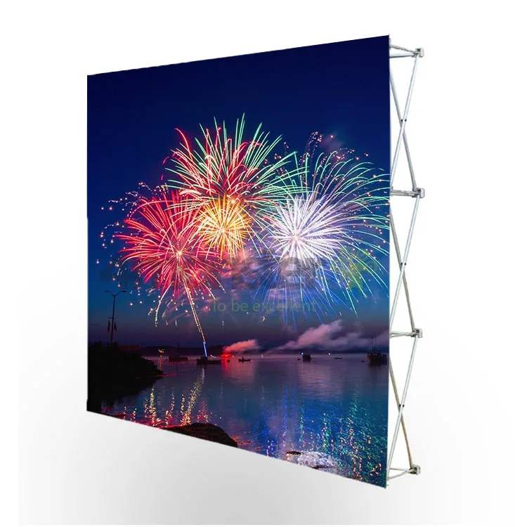 Easy Up And Folding Advertising Trade Show Backdrop Adjustable Pop Up Display Background