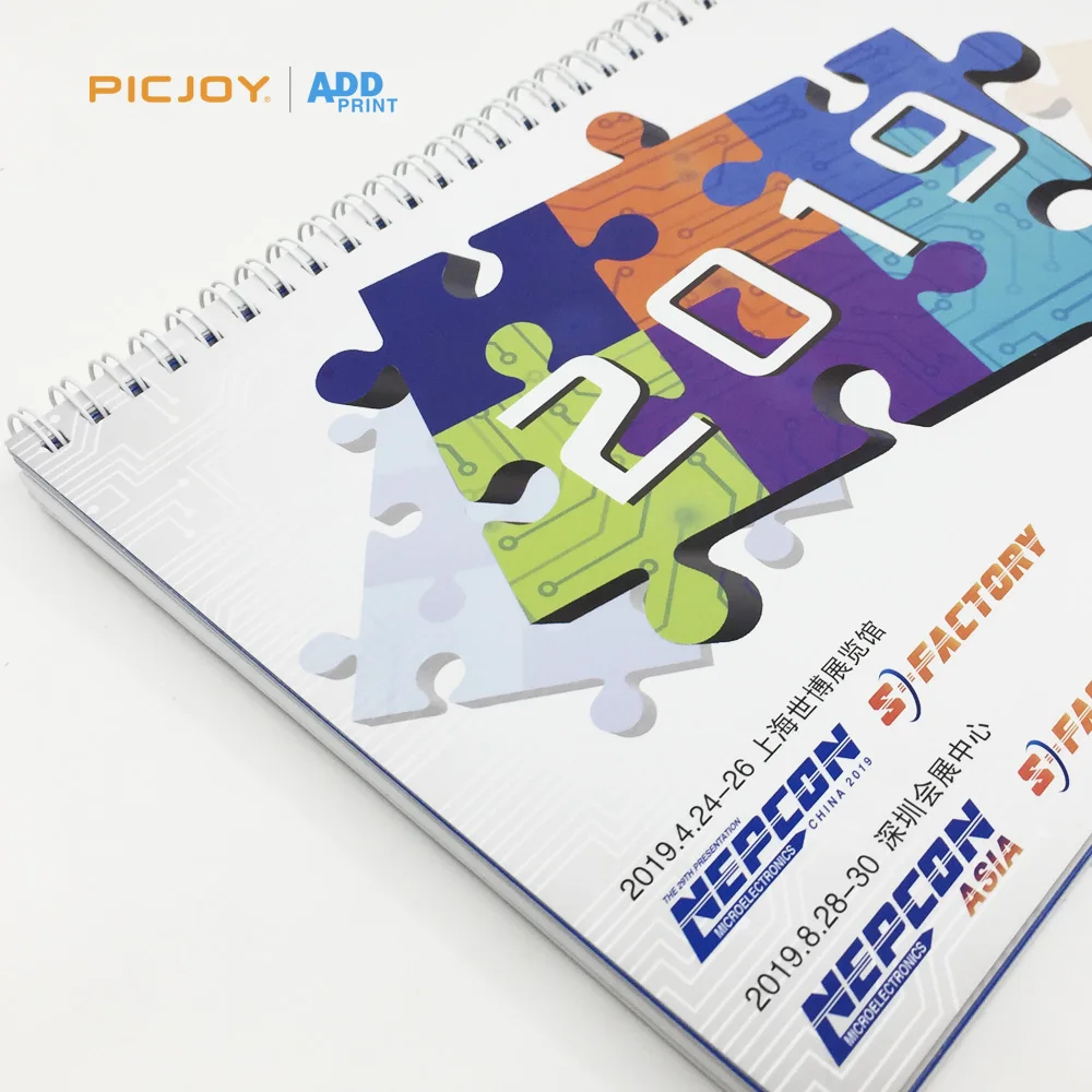 2019 Exhibition design Calendar desk with sticker printing in shanghai