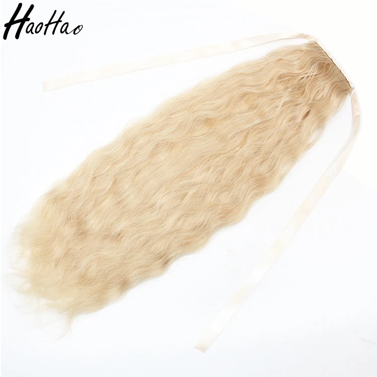 Shipping Fast Customized Natural Wave 613 Blonde White Women Human Hair Ponytail